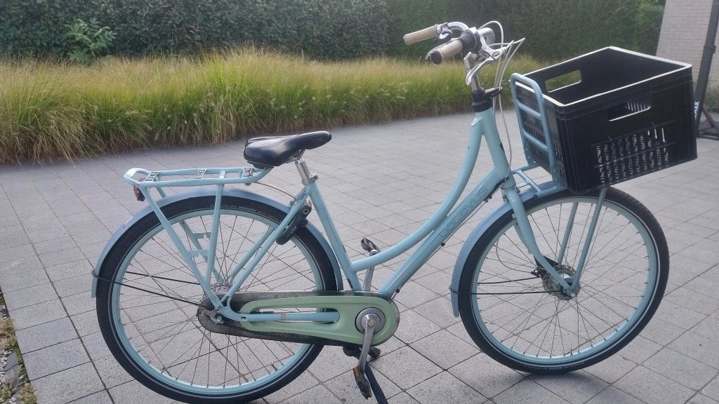 Damesfiets Batavus lichtblauw met bagagekrat/bakje vooraan, Enlèvement, Utilisé, Batavus