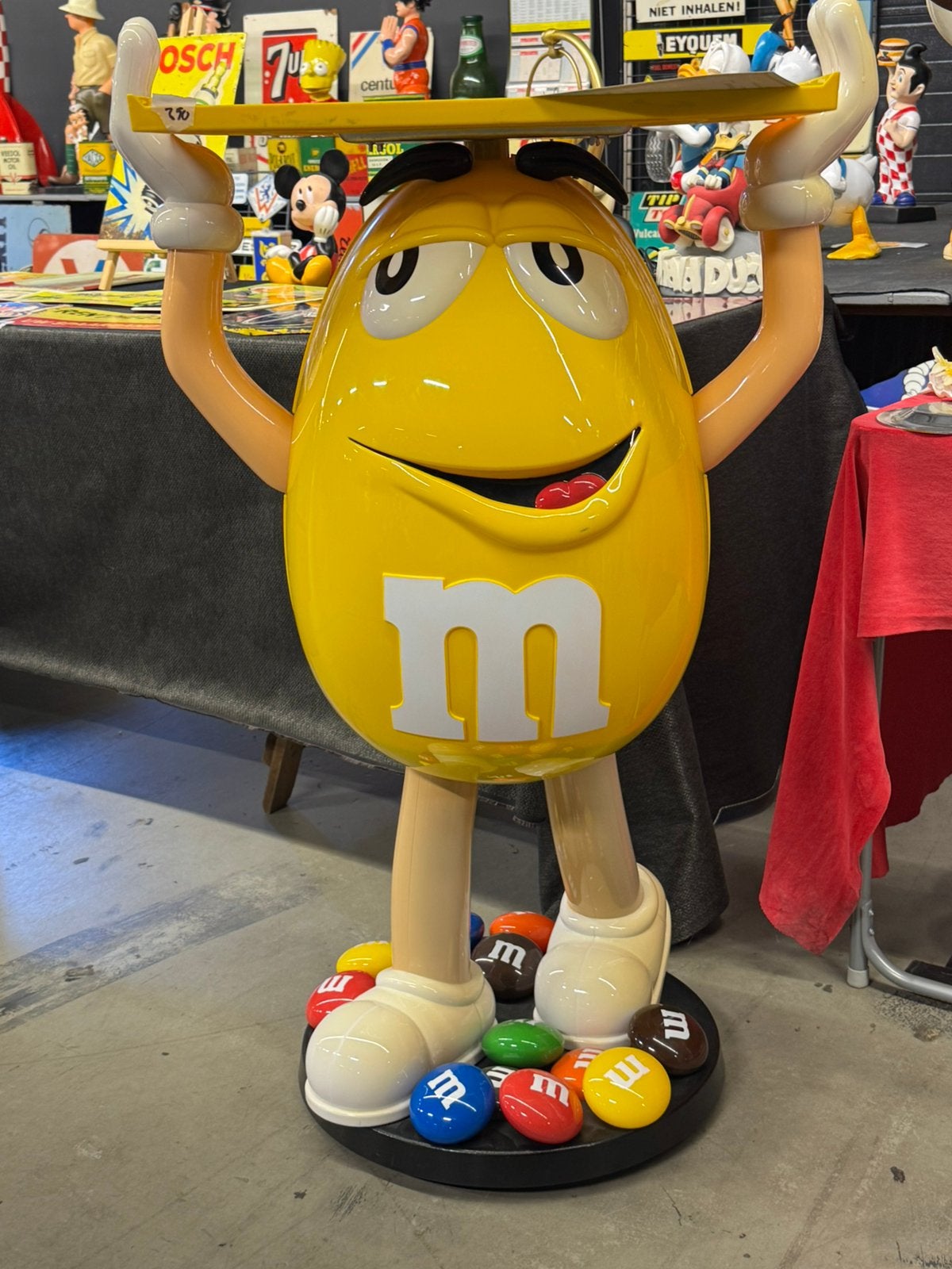 M&M Geel reclame beeld / display, Verzamelen, Ophalen, Reclamebord, Gebruikt, .