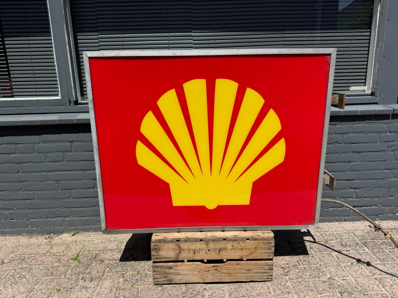 SHELL grote reclame lichtbak XL, Verzamelen, Ophalen, Gebruikt, Lichtbak of (neon) lamp