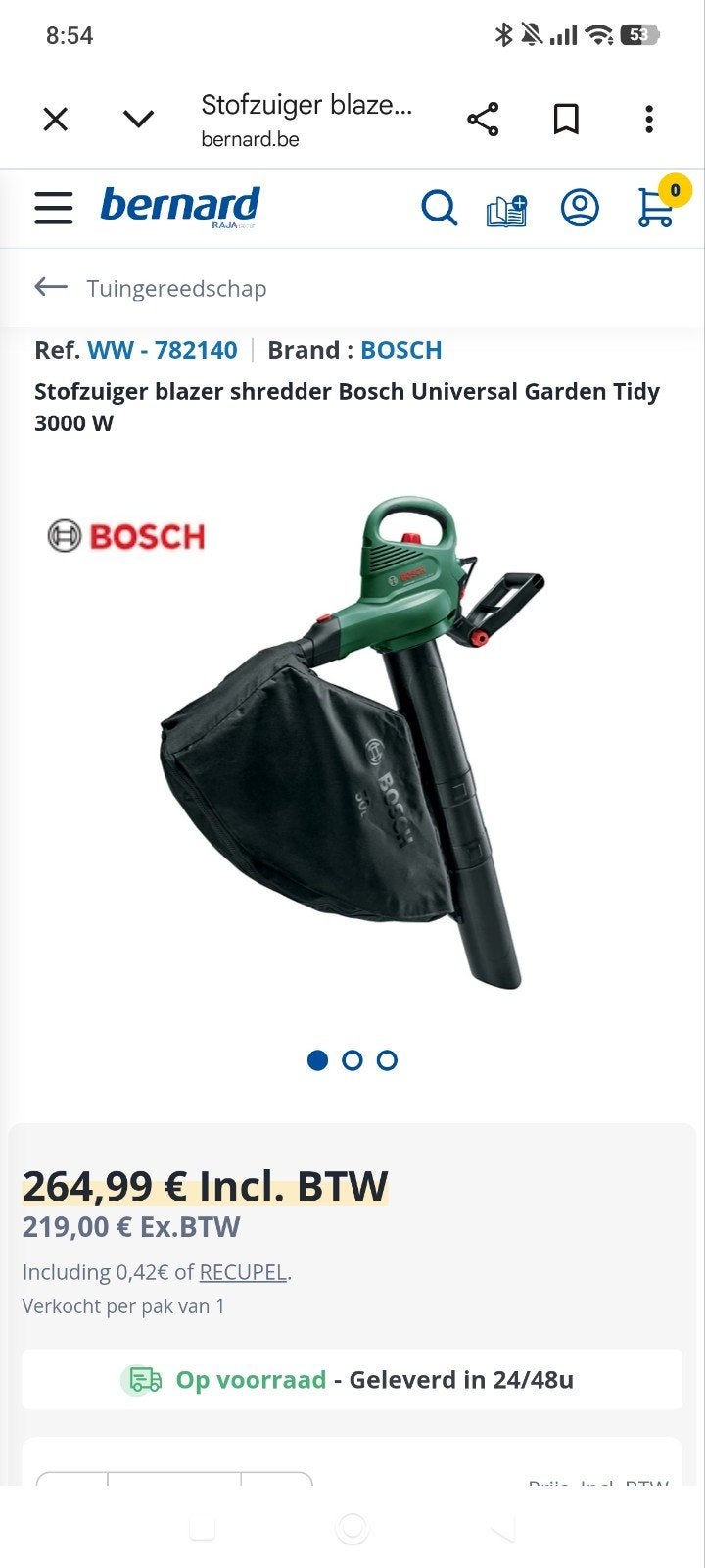 Bosch bladblazer, Ophalen