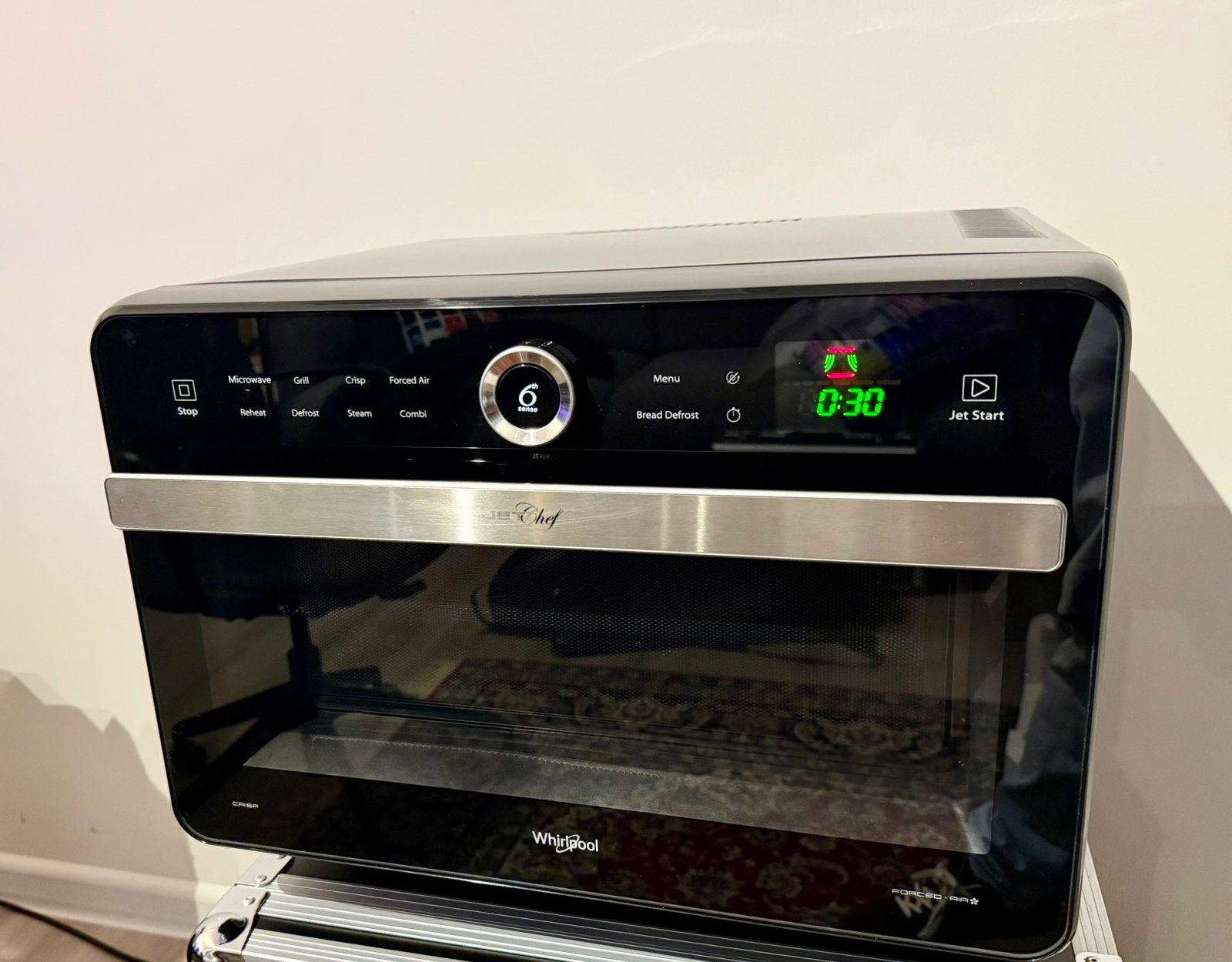 Whirlpool JT 469 BL combi oven jetchef, Ophalen, Zo goed als nieuw, Draaiplateau, Vrijstaand