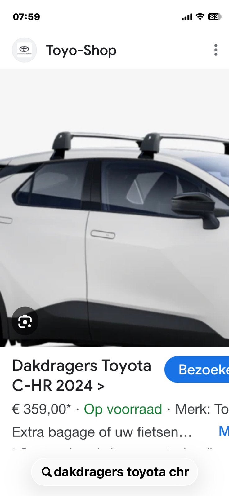 Dakdragers voor toyota chr, Ophalen, Zo goed als nieuw