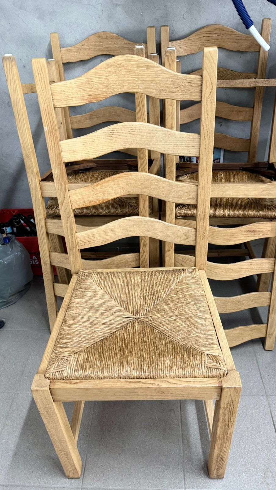 5 stoelen met kussen, Ophalen, Gebruikt