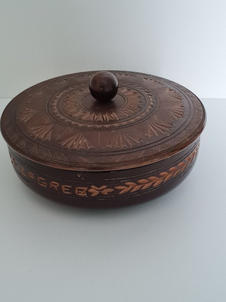 Mooi houten rond kistje / juwelenkistje / Snuisterdoosje, Ophalen of Verzenden