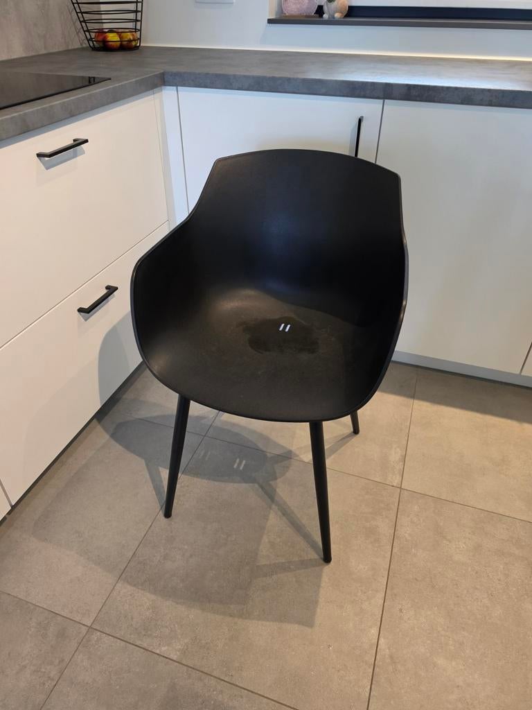 8 zwarte tuinstoelen / kuipstoelen, Tuin en Terras, Tuinstoelen, Ophalen