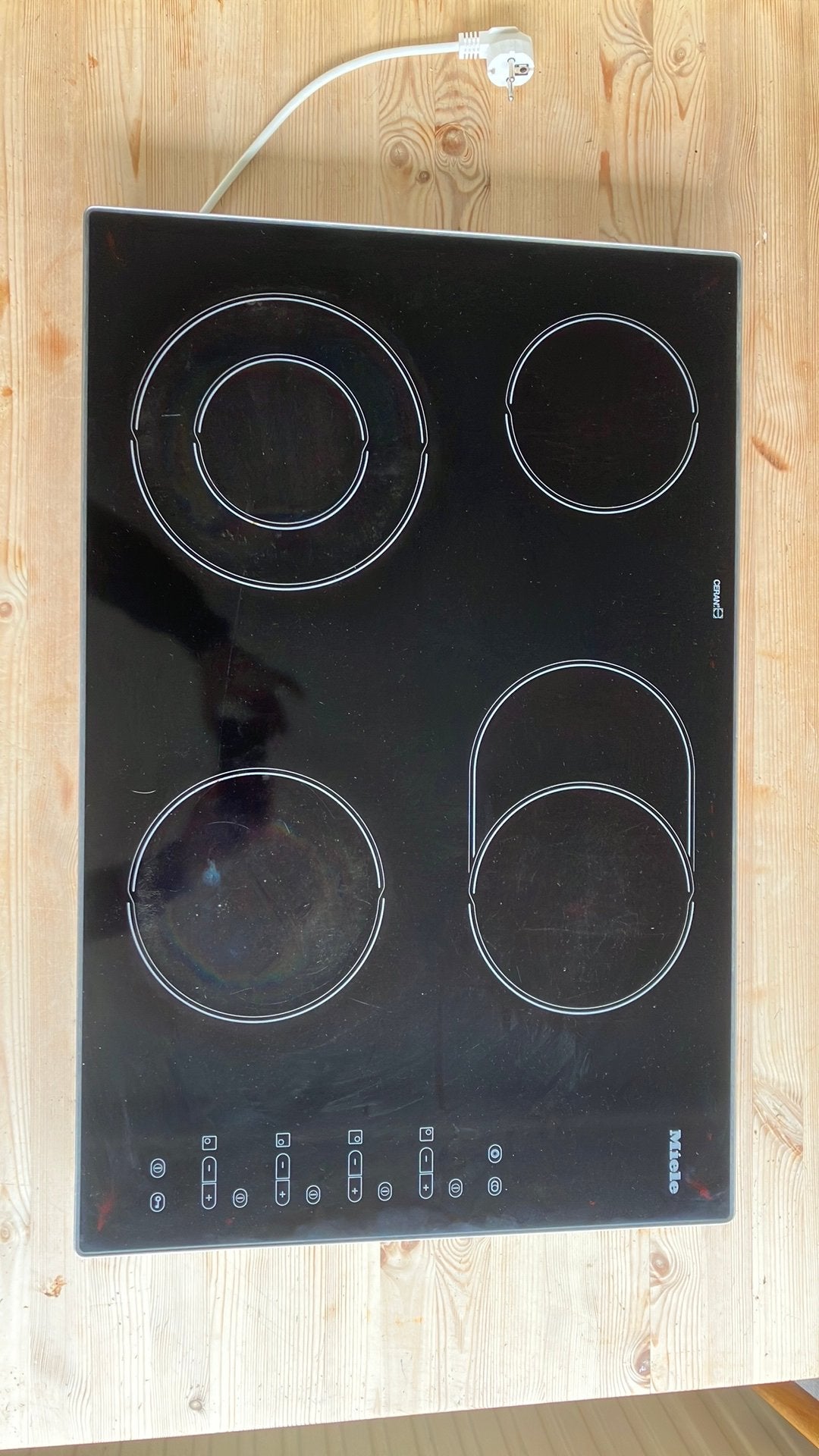 Keramische Miele Kookplaat met onderdelen (KM444), Elektronische apparatuur, Kookplaten, Ophalen, Zo goed als nieuw, Inbouw