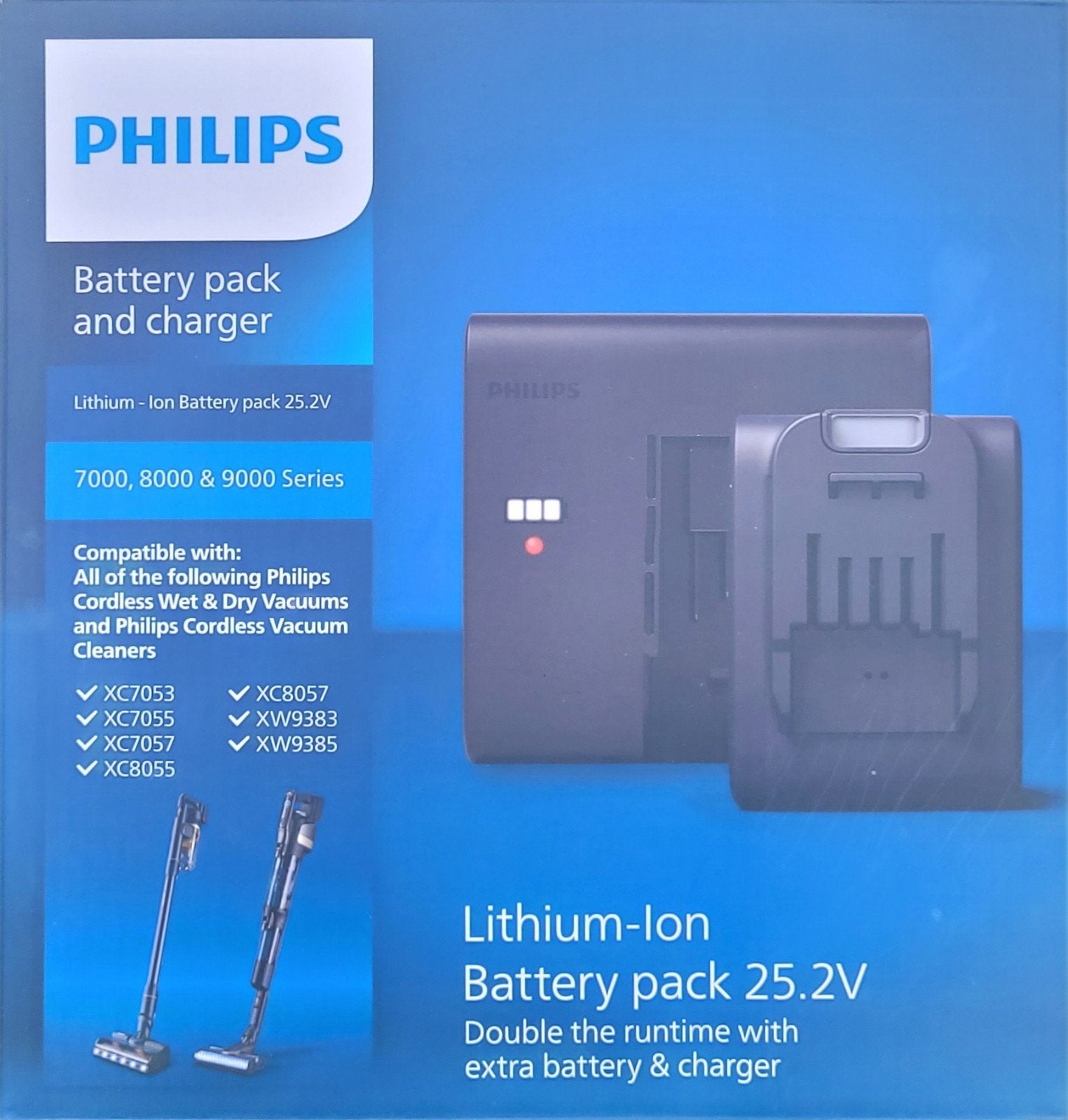 Battery pack and charger XV1797/01 Lithium-ionbatterij 25,2, Elektronische apparatuur, Ophalen of Verzenden, Steelstofzuiger, Philips