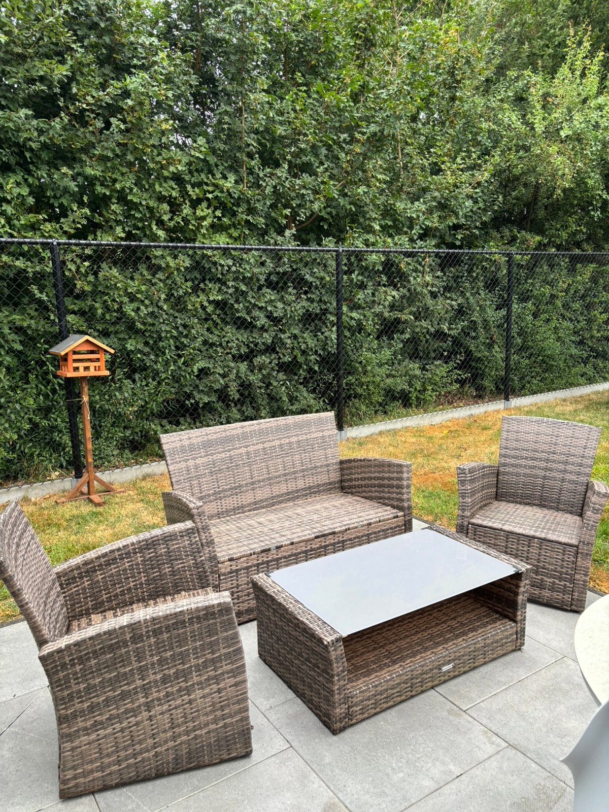 Rotan tuinset - gebruikt maar goede staat, Tuin en Terras, Ophalen, 4 zitplaatsen, Gebruikt, Rotan
