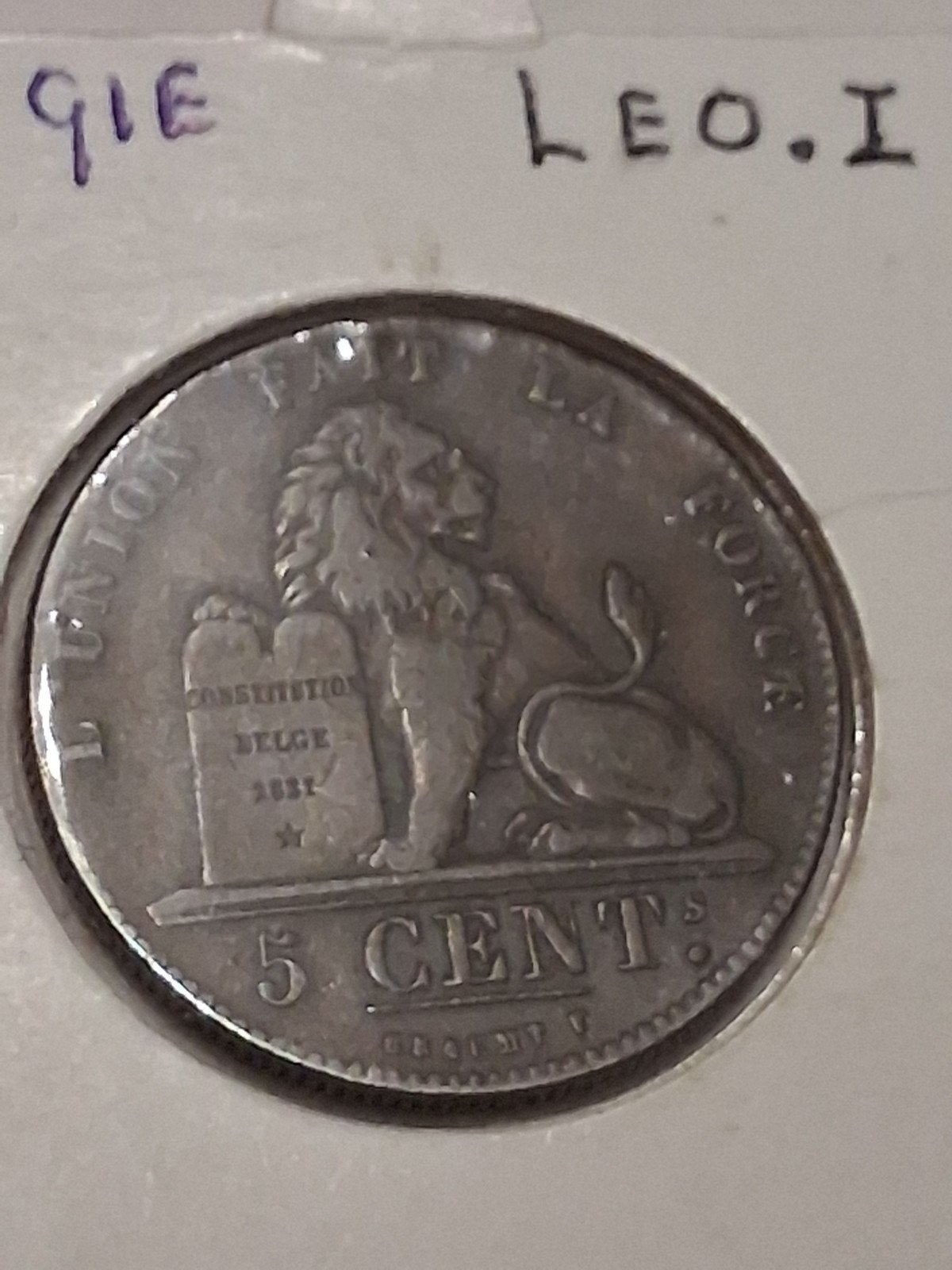 5 cent 1850 Leopold I, Postzegels en Munten, Ophalen of Verzenden