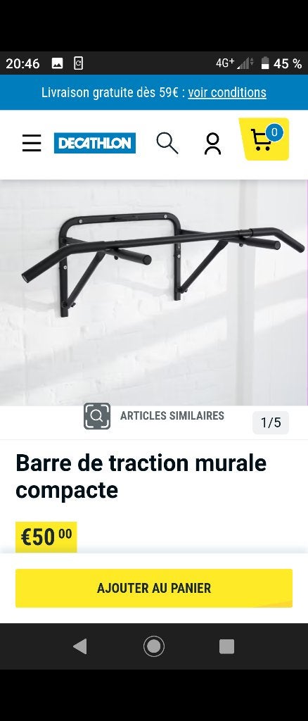 Barre traction murale, Sports & Fitness, Enlèvement, Utilisé