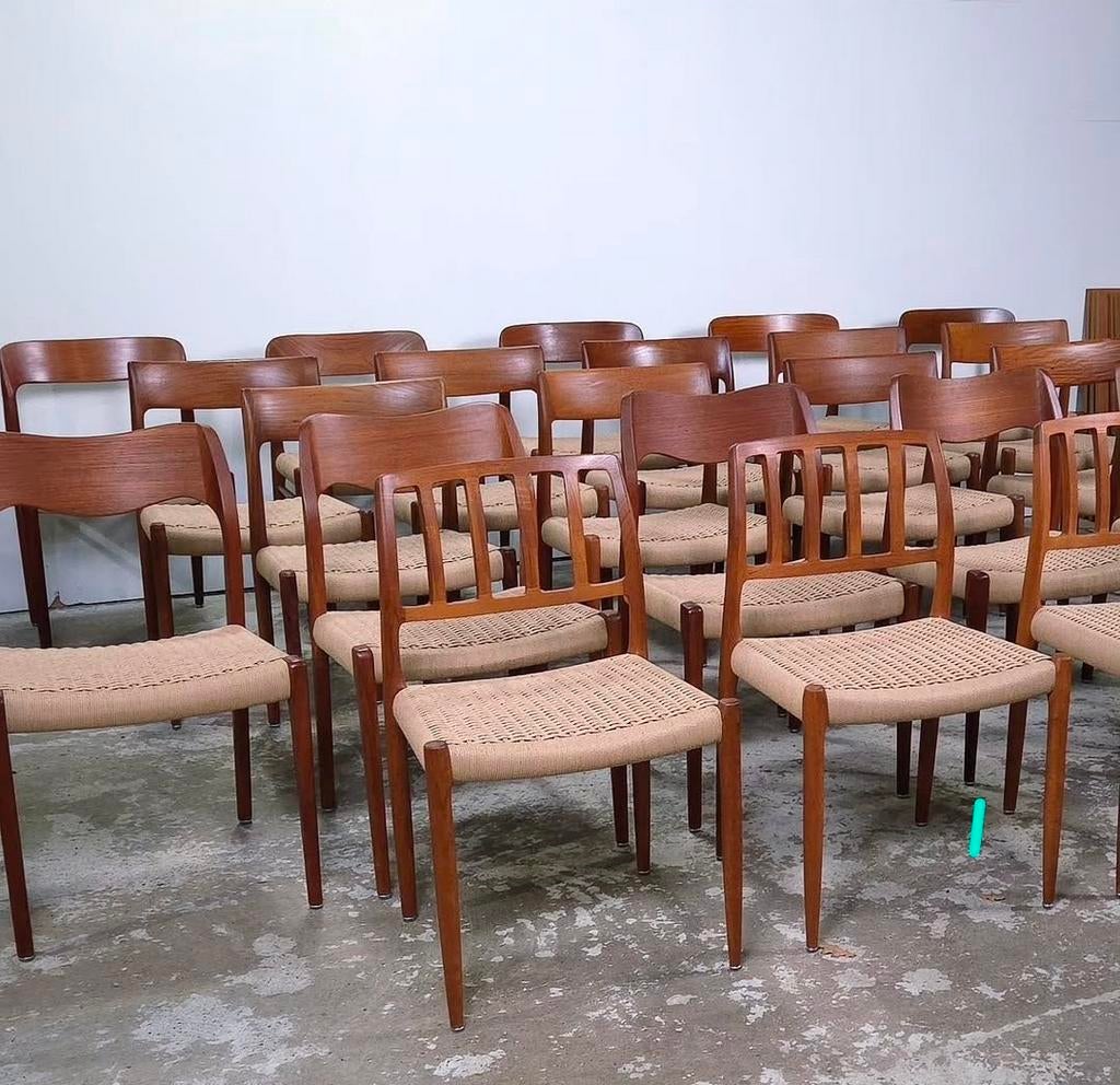 Niels Møller Deense vintage eetkamerstoelen meerdere sets!, Huis en Inrichting, Zo goed als nieuw, Vijf, Zes of meer stoelen, Hout