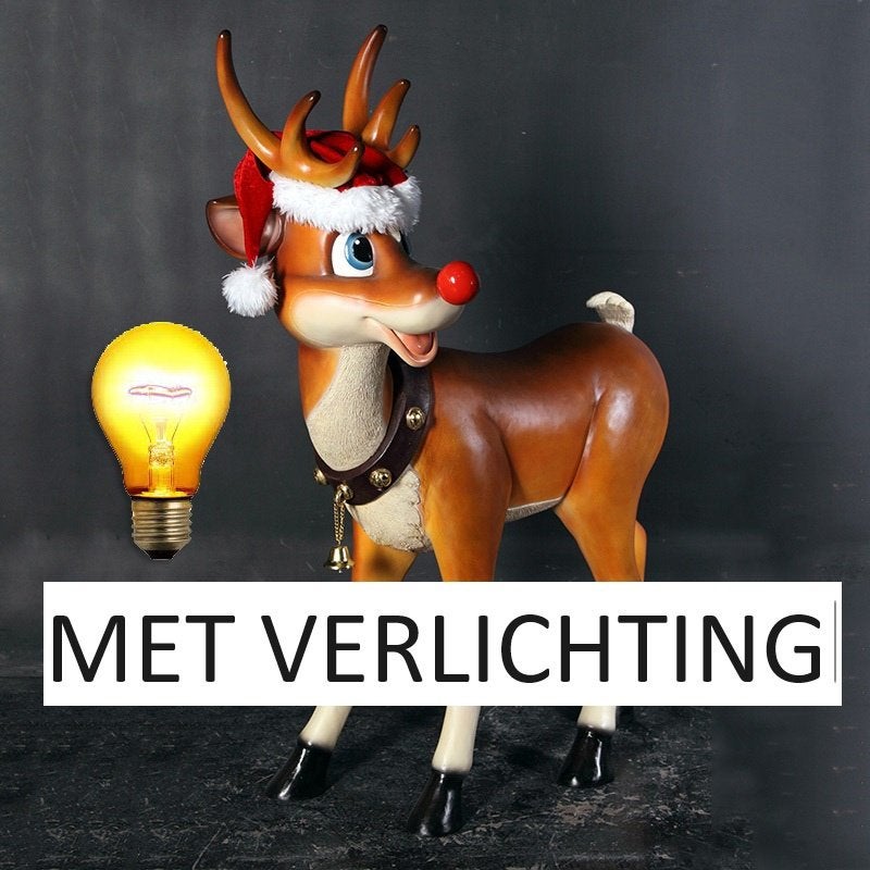 Standing Reindeer – Rendier verlichte Neus Hoogte 115 cm, Ophalen, Nieuw