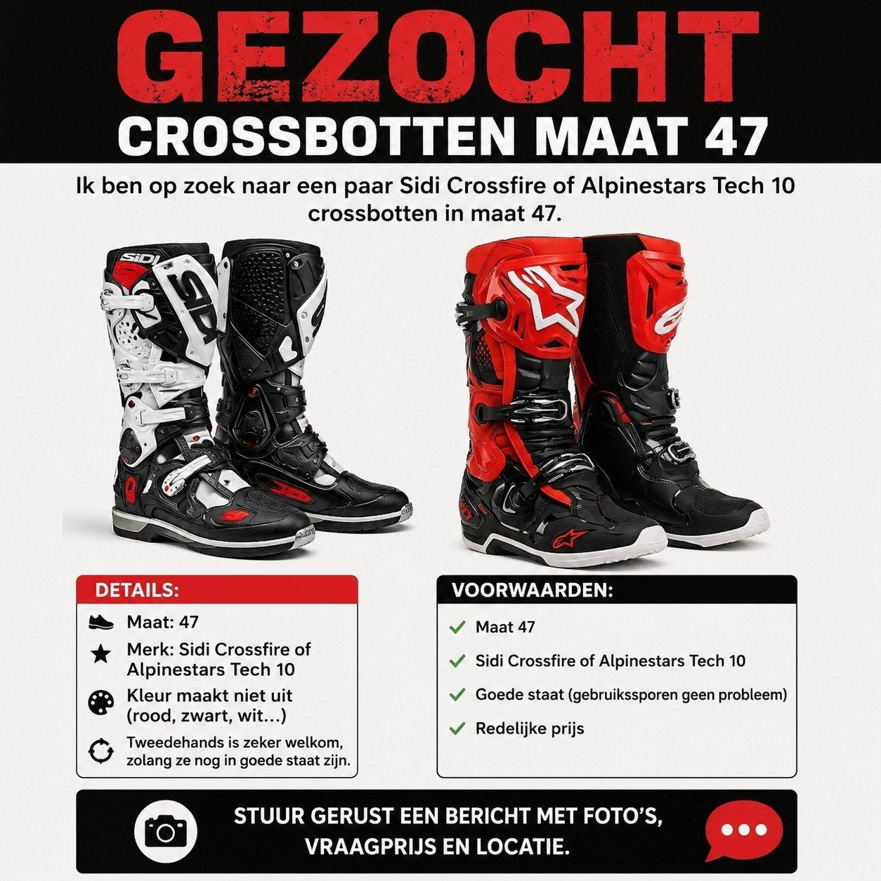 Crossbotten maat 47, Motos, Vêtements | Vêtements de moto, Enlèvement ou Envoi