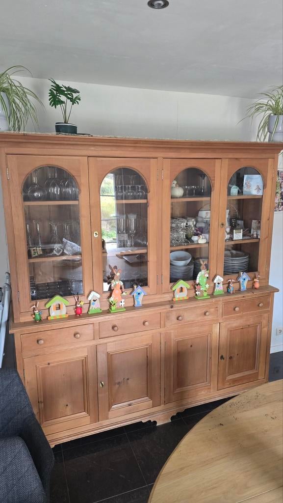 Buffet avec vitrine en pin. H 2m03,L2m et P 52 cm, Maison & Meubles, Enlèvement, Pin