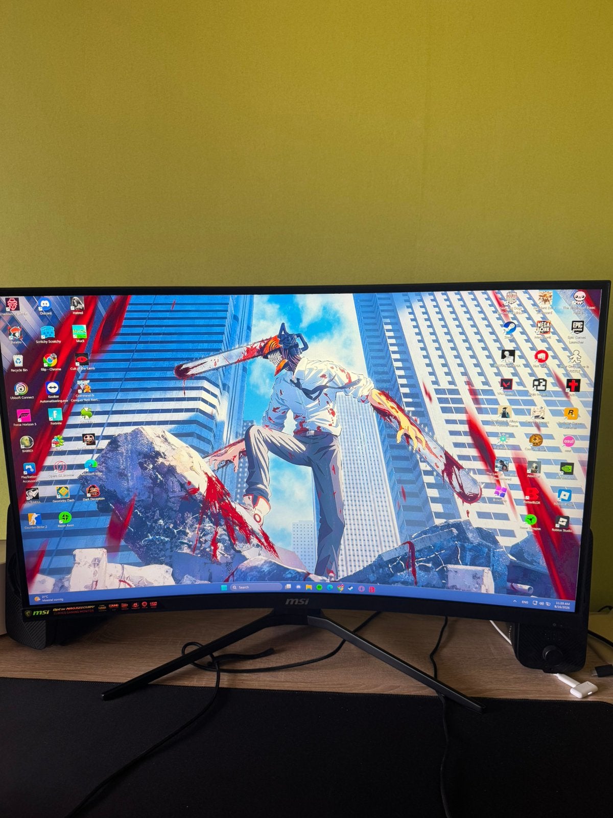 Msi Optix MAG321 - curved gaming monitor, Ophalen, Zo goed als nieuw, 4k (UHD)