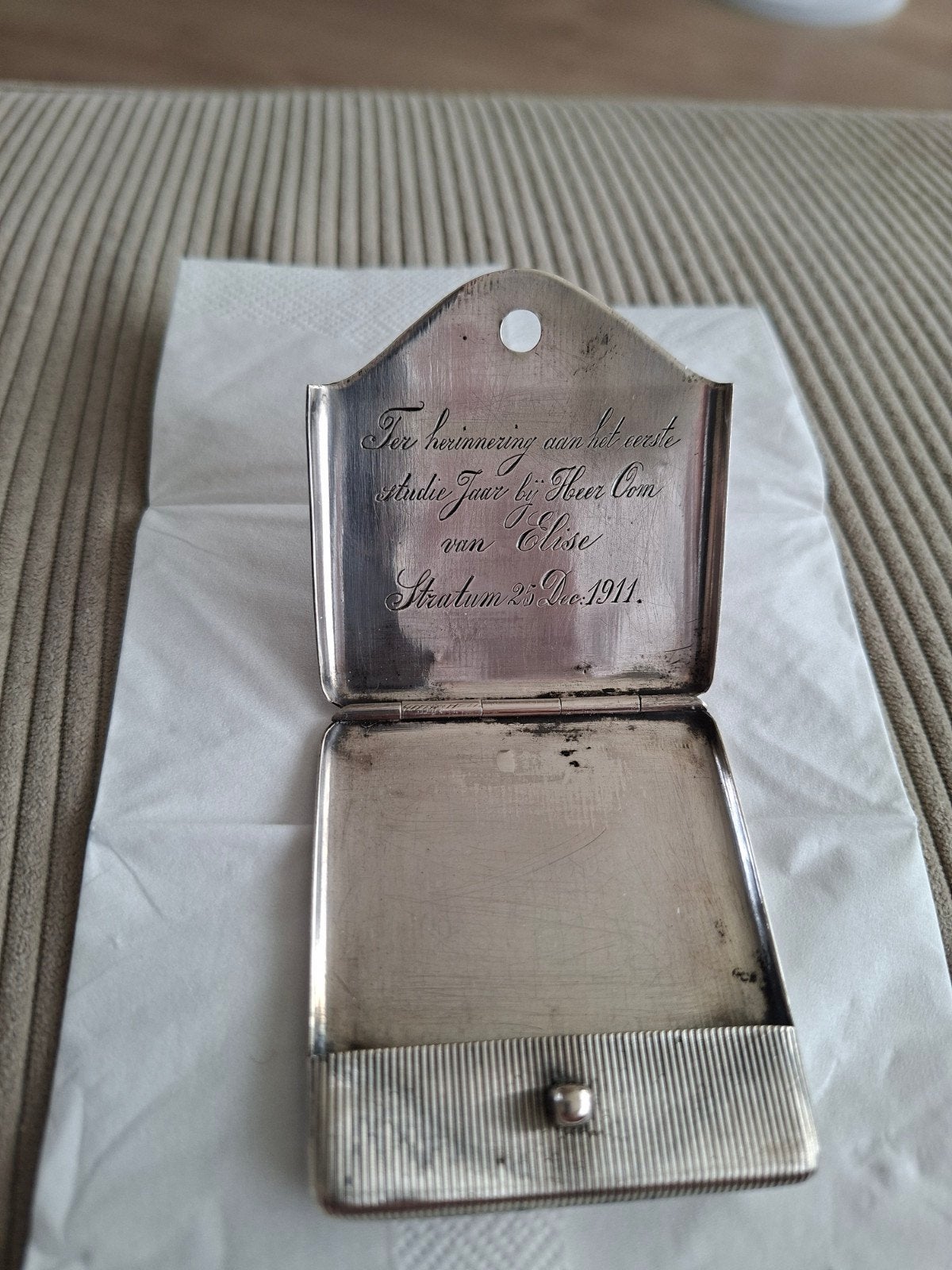 1900, art nouveau sterling zilveren behuizing, Ophalen of Verzenden, Zilver