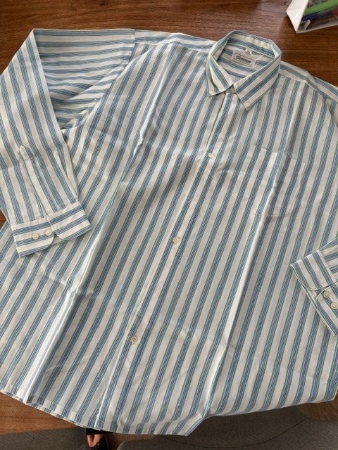 Hemd vintage maat 43, Kleding | Heren, Overhemden, Ophalen of Verzenden, Zo goed als nieuw, Blauw, Halswijdte 43/44 (XL)