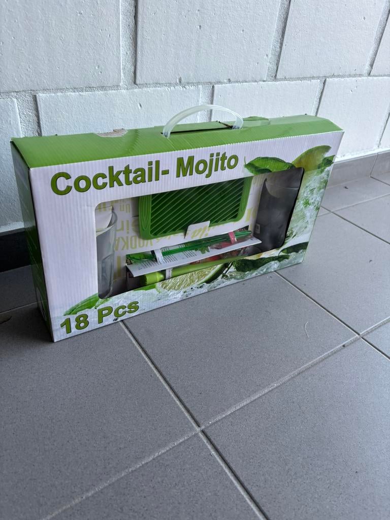 18-delige Cocktail Mojito set, Verzamelen, Glas en Drinkglazen, Ophalen, Zo goed als nieuw