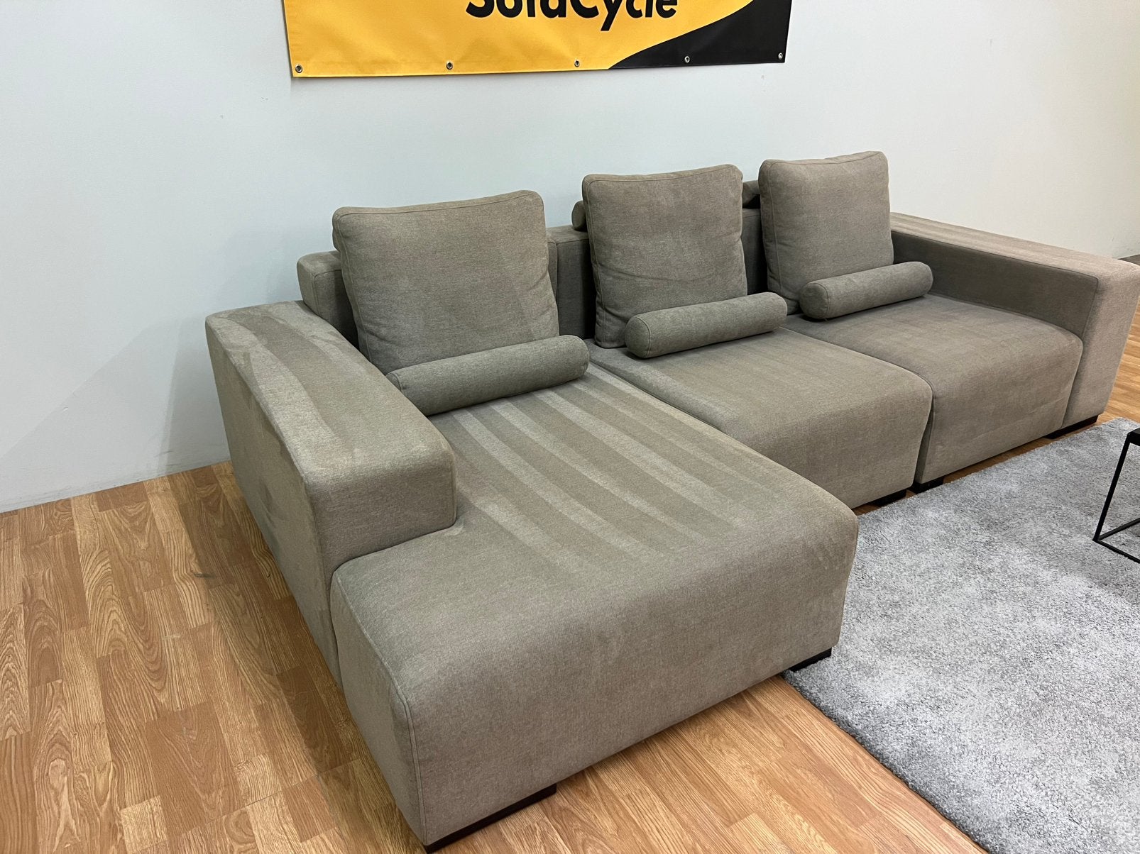 Passe Partout 3 places avec chaise longue - Nettoyé, Maison & Meubles, Enlèvement ou Envoi, Comme neuf, SofaCycle, Info@sofacycle.be