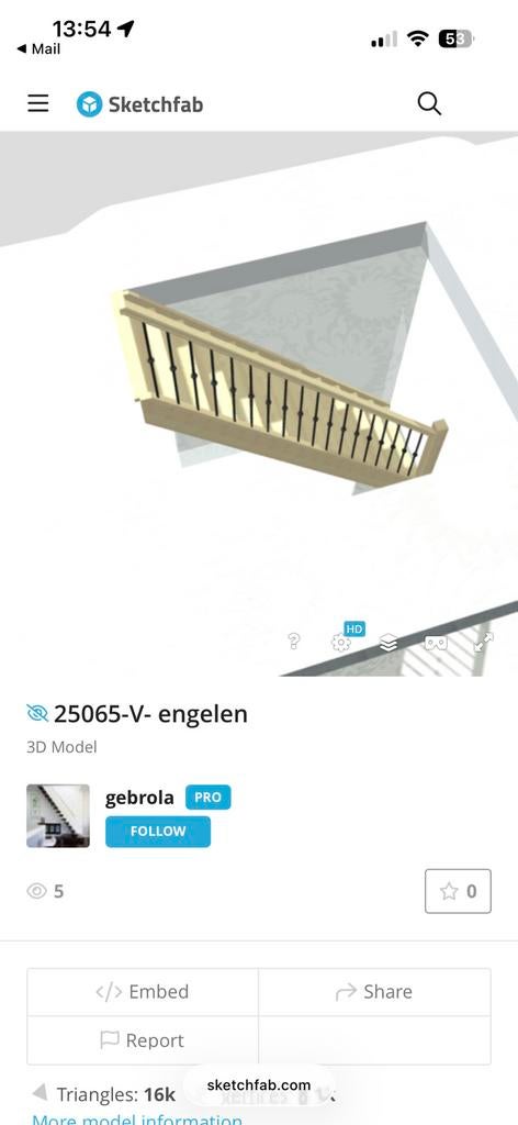 Rechte steektrap, Ophalen, Nieuw, Trap