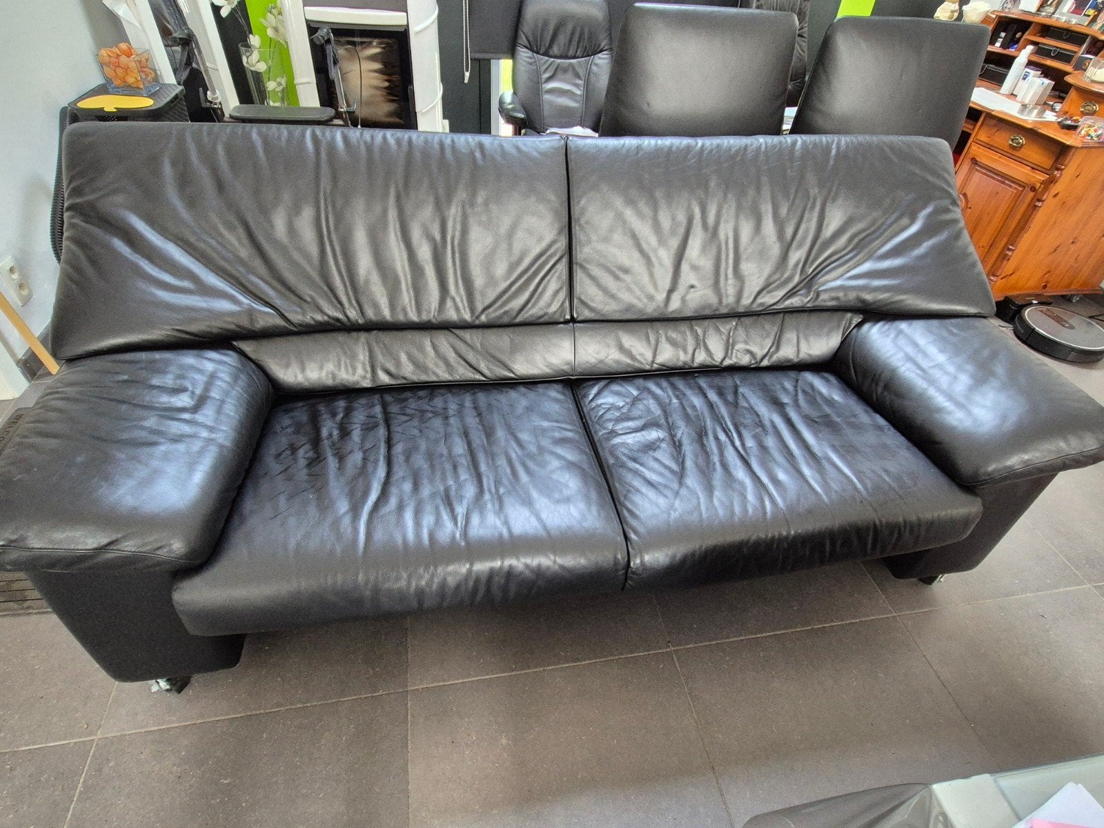 Lederen Vintage designmeubel JORI.

CANAPE / SALON JR-9350, Ophalen, Driepersoons, Leer, Zo goed als nieuw