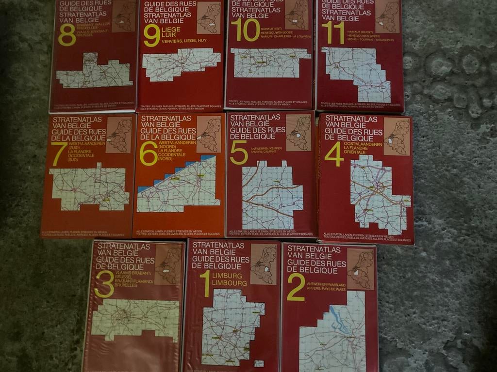STRATENATLAS van België/ 11 delig / complete uitgave, Boeken, Ophalen of Verzenden, Nederland