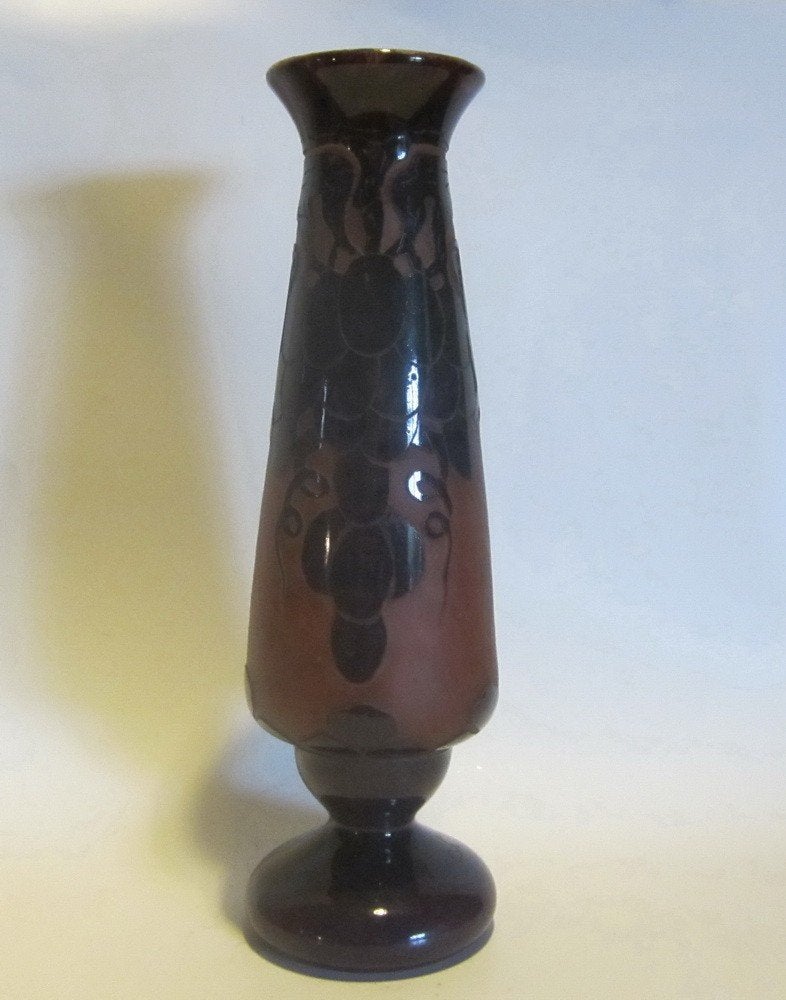Antieke Le Verre Français vaas Ch. Schneider cameo ca 1925, Antiek en Kunst, Verzenden