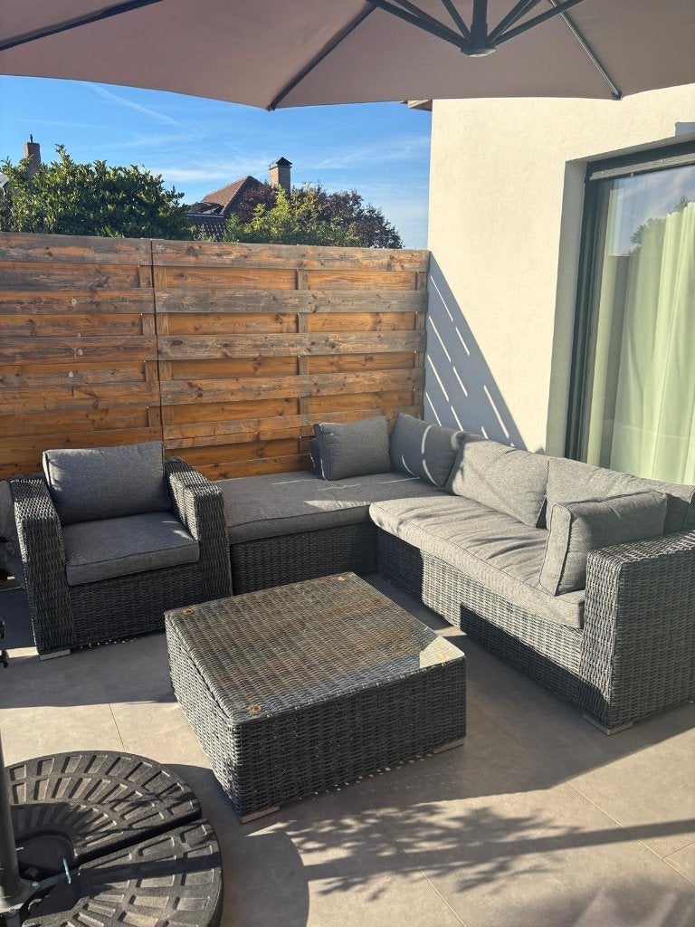 Tuinset loungemeubel met tafel, Ophalen, 4 zitplaatsen, Kunststof, Bank