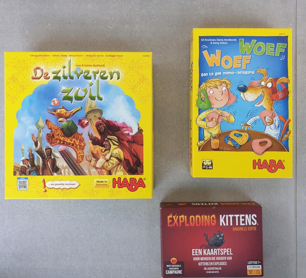 Pakket gezelschapsspellen (o.a. Haba), Hobby en Vrije tijd, Ophalen