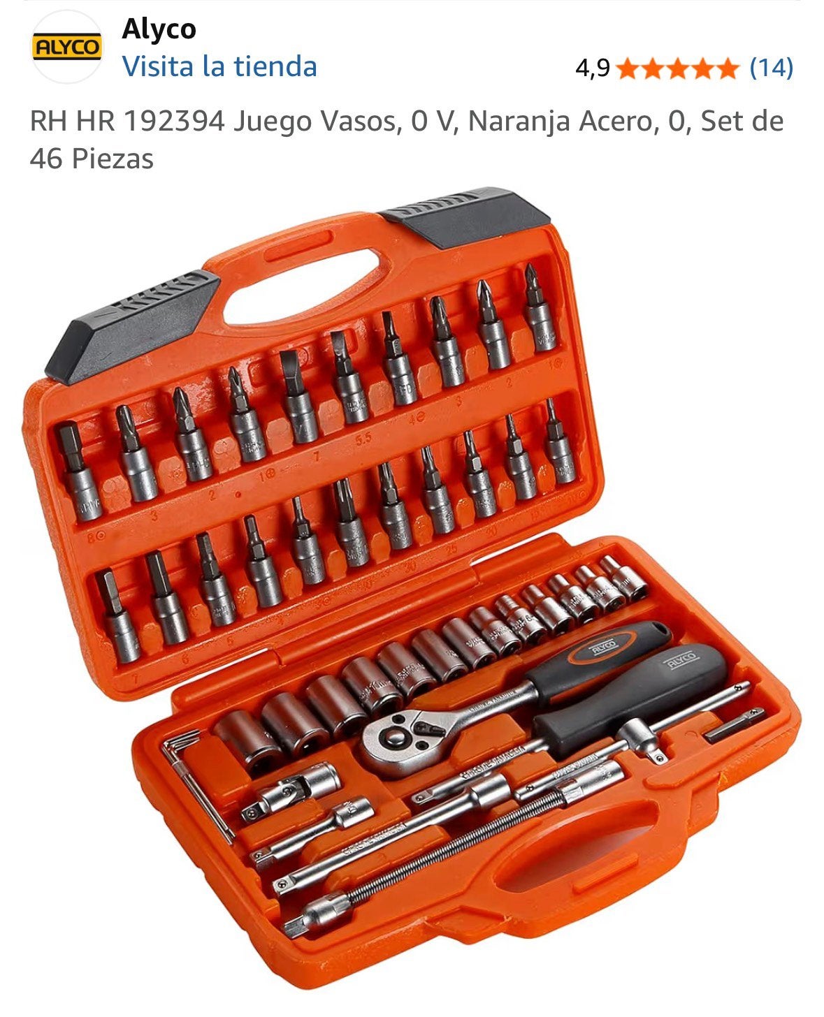 Ensemble de 46 clés Alyco (1/4" Alyco Orange Series), Bricolage & Construction, Enlèvement, Neuf, Autres types, Moins de 1400 tpm