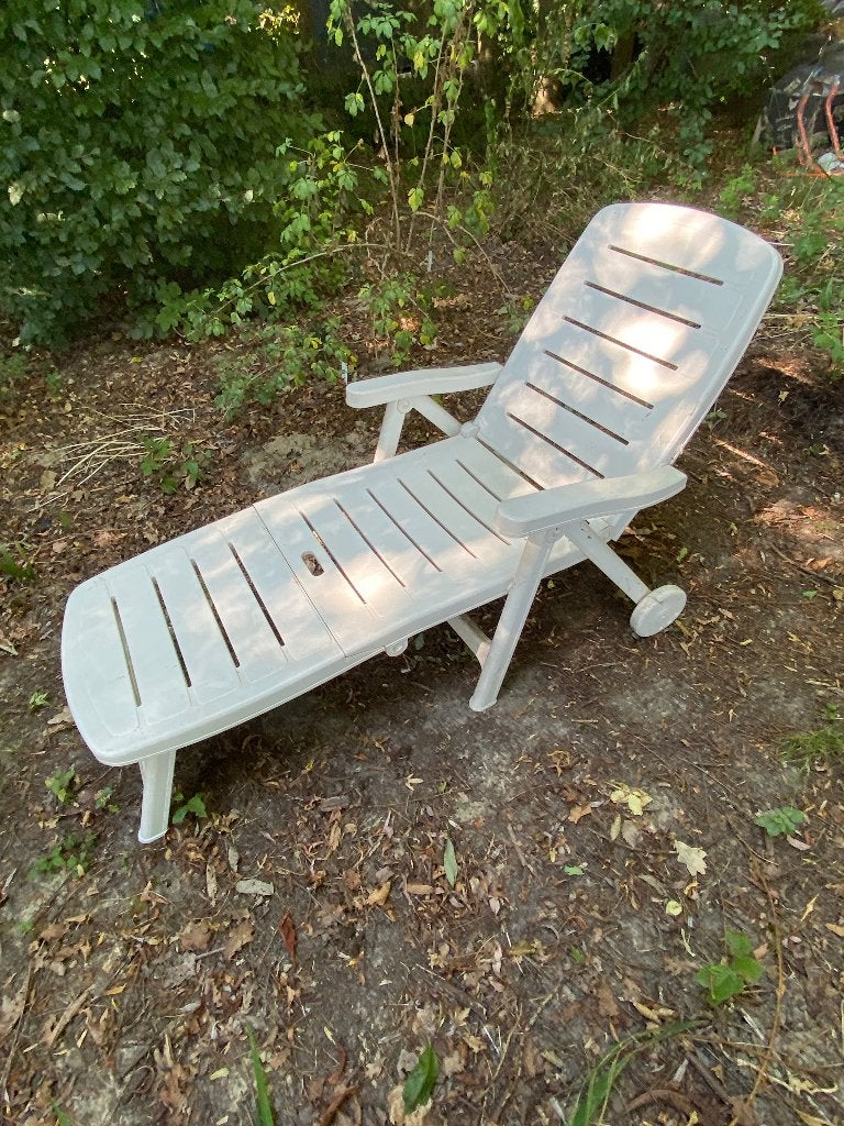 Ligzetel, Jardin & Terrasse, Chaises longues, Enlèvement, Comme neuf, Synthétique, Réglable