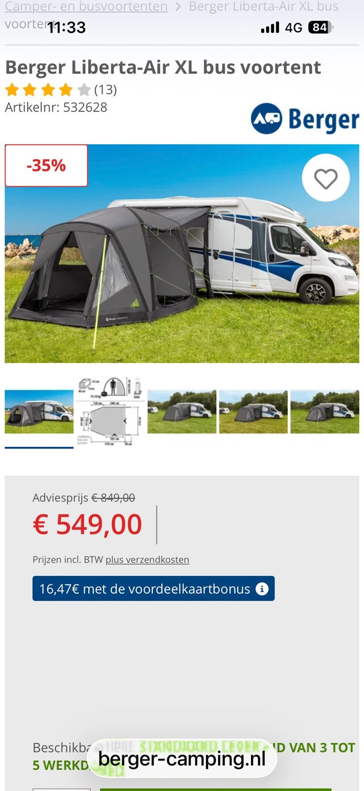Auvent pour camping-cars, Enlèvement, Neuf