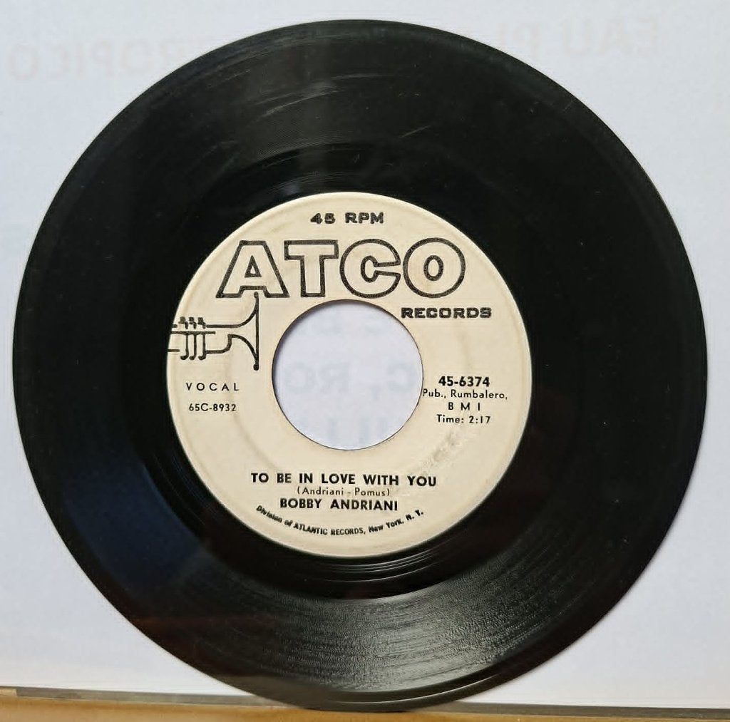 Bobby Andriani – To Be In Love With You, R&B et Soul, 7 inch, Utilisé, Pressage original
