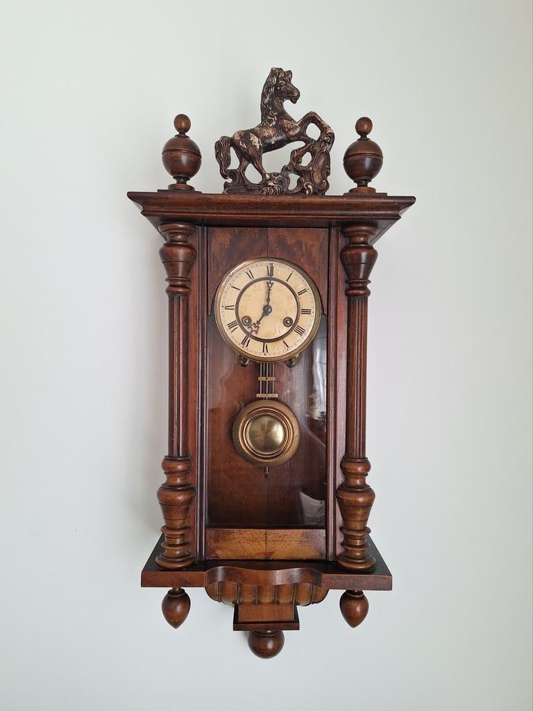 Antieke paardjesklok regulator Junghans 1890-1910, Antiek en Kunst, Antiek | Klokken, Ophalen