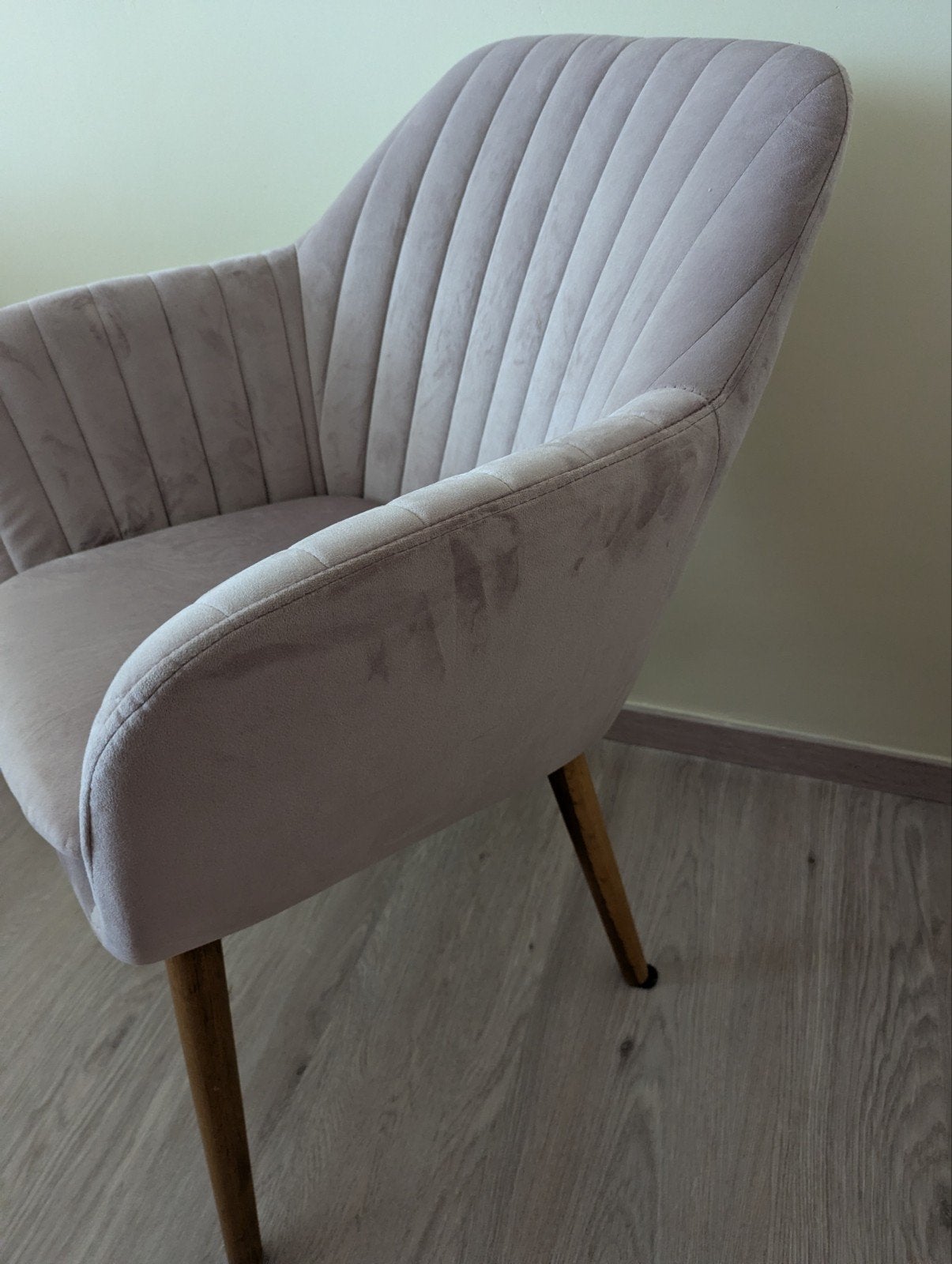 luxe stoel in oud roze fluweel, Huis en Inrichting, Ophalen, Zo goed als nieuw, Overige kleuren, Stof