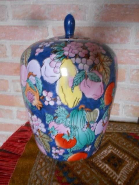 grand pot chinois, décor pêche, Enlèvement ou Envoi