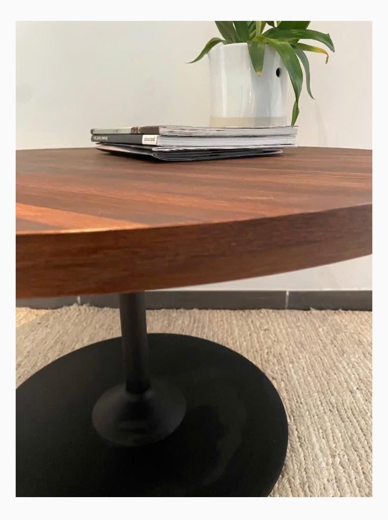 Bulo salontafel notelaar fineer, Huis en Inrichting, Tafels | Salontafels, Ophalen, 50 tot 75 cm, Rond, 50 tot 100 cm