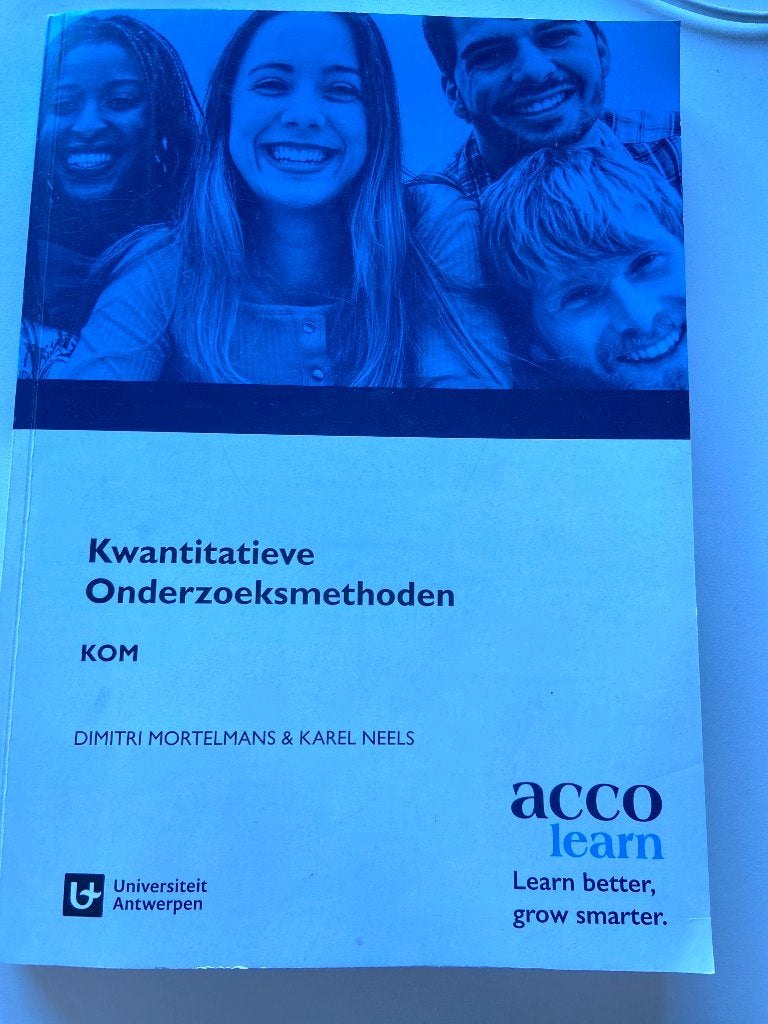Kwantitatieve Onderzoeksmethoden, Boeken, Verzenden, Gelezen, Hoger Onderwijs, Dimitri Mortelmans; Karel Neels