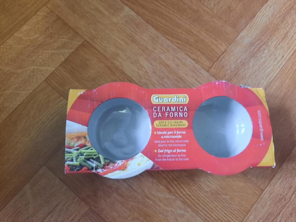 nieuw set 2 keramieken ronde ovenpotjes Guardini, Ophalen of Verzenden, Nieuw
