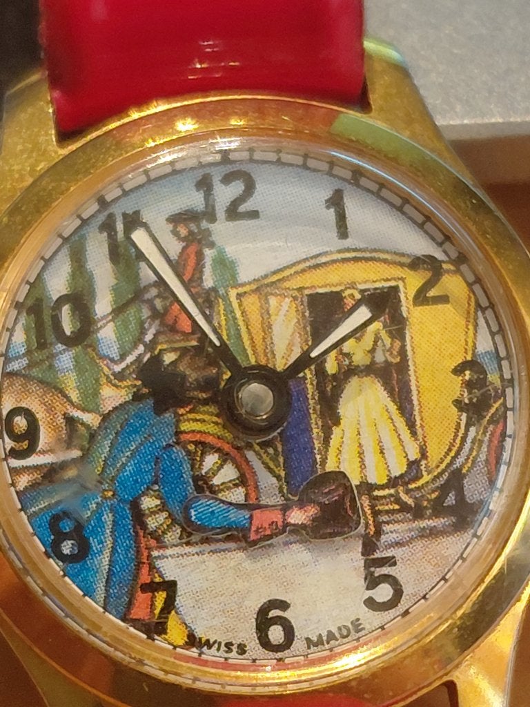Montre suisse  mécanique animé ultra rare, Enlèvement ou Envoi, Montre-bracelet