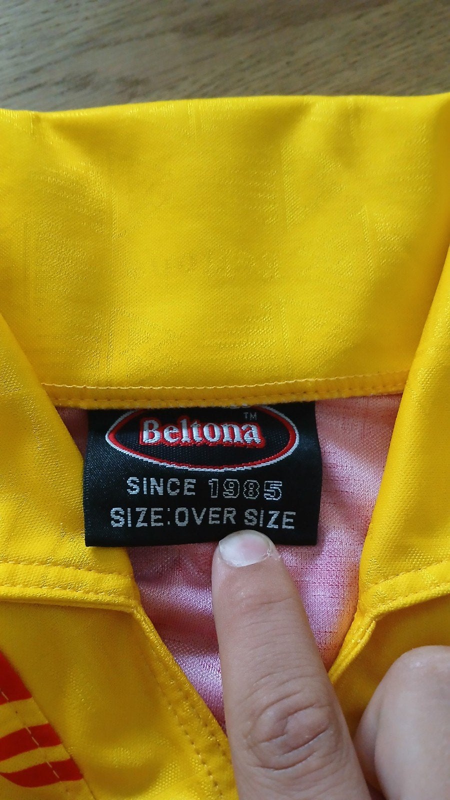 Vintage K.F. Wervik Voetbalshirt Beltona (Match Worn), Ophalen, Geel, Voetbal, Beltona