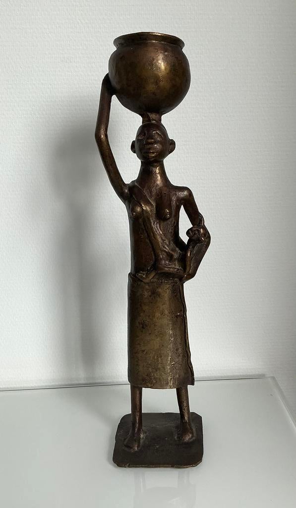 Brons Afrikaans beeld, Ophalen of Verzenden, Afrika, Brons, Beeld
