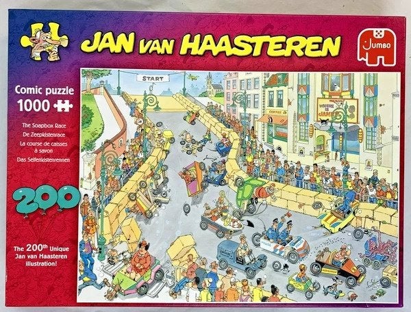 Jumbo Puzzel 1000 st. Jan van Haasteren de Zeepkistenrace, Hobby en Vrije tijd, Verzenden, 500 t/m 1500 stukjes, Zo goed als nieuw