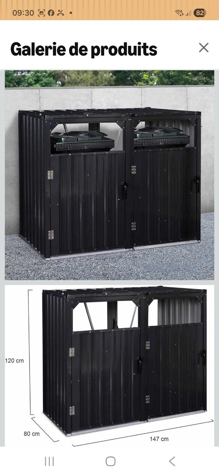 Nieuwe metalen vuilnisbakhoes, Tuin en Terras, Ophalen, Nieuw, Metaal, Containerberging