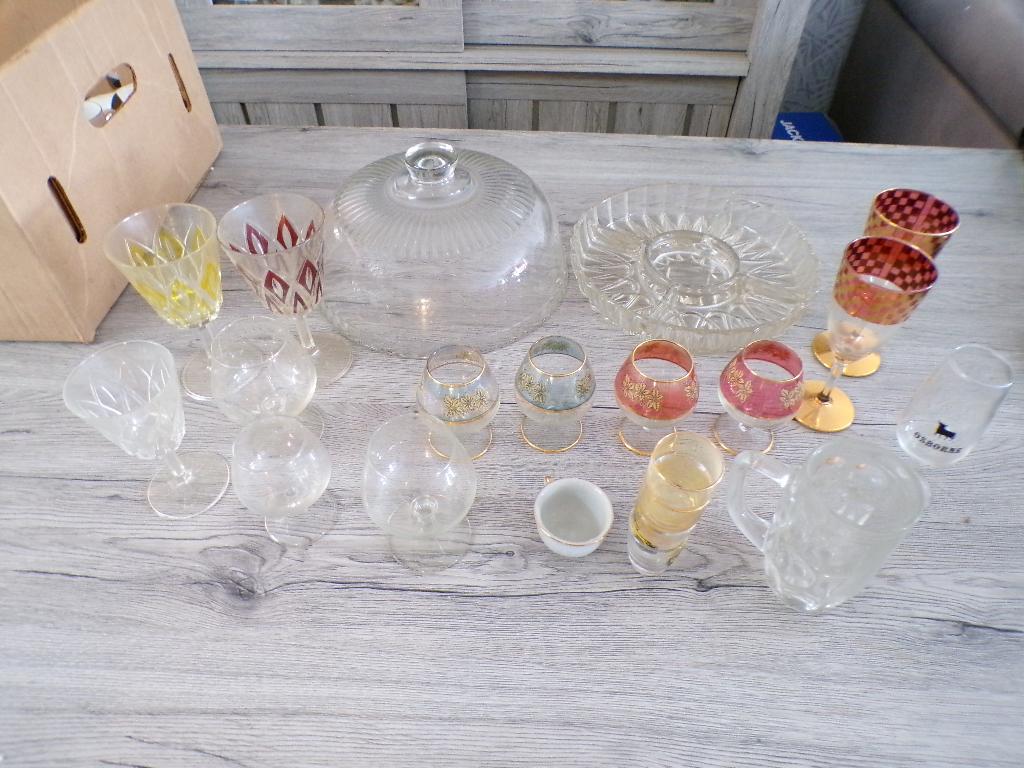 verschillende oude drink glazen, Ophalen, Gebruikt, Borrel- of Shotglas