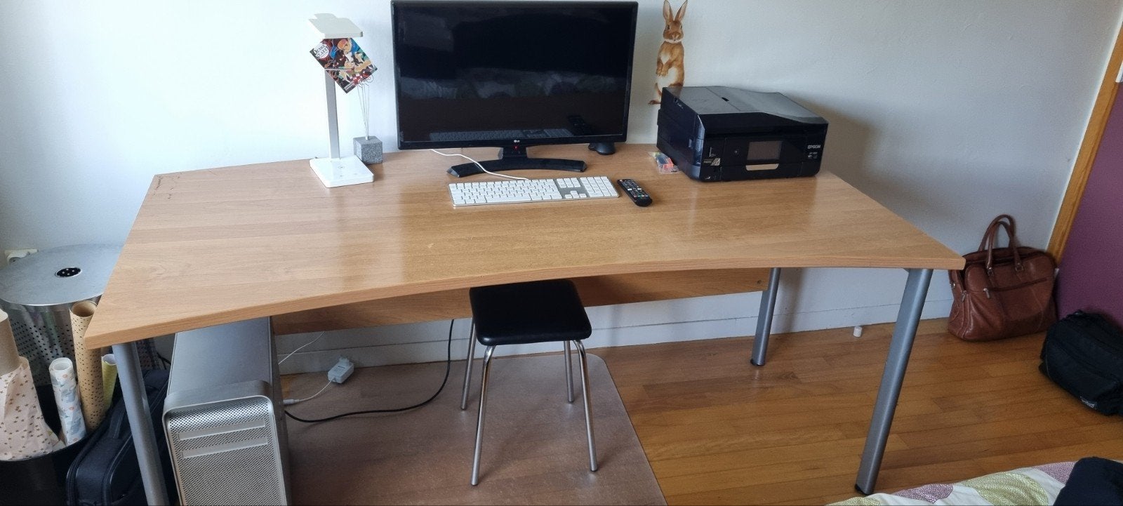 Bureau voor student, Bureau d'ordinateur, Enlèvement, Utilisé, Beige