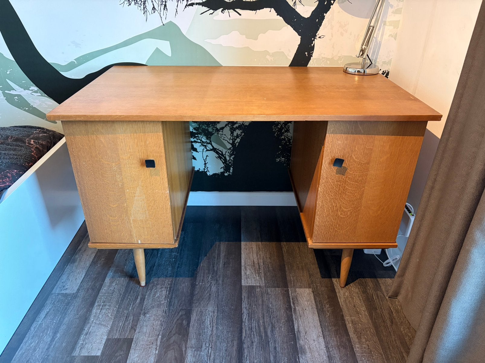 Vintage bureau - gratis, Ophalen, Gebruikt, 120 cm, Hout