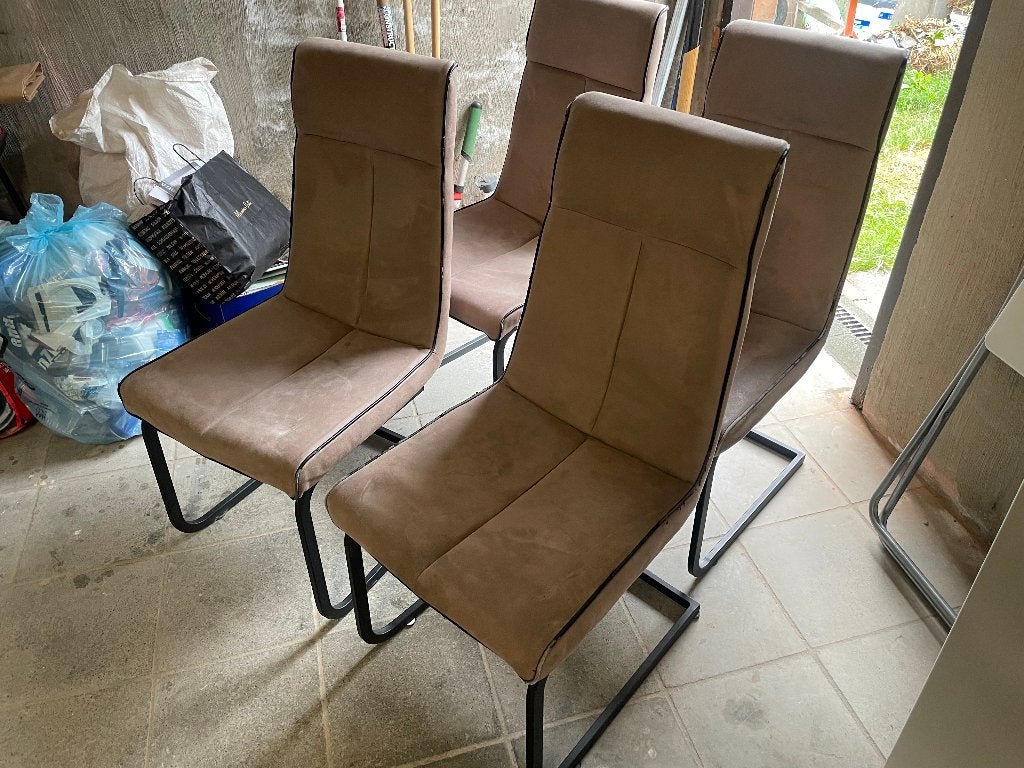 Ensemble de 4 chaises de salle à manger — marron/beigel, Brun, Enlèvement, Modern, Quatre
