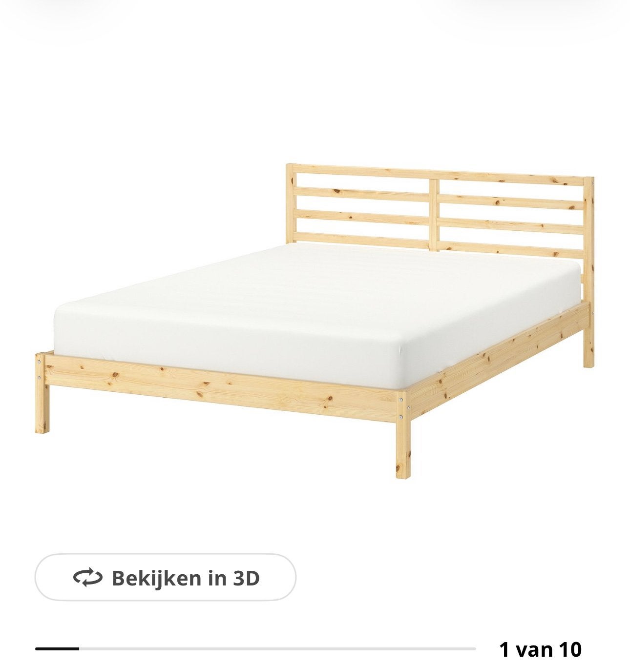 Lit blanc pour 2 personnes de la marque Ikea, Maison & Meubles, Enlèvement, Comme neuf