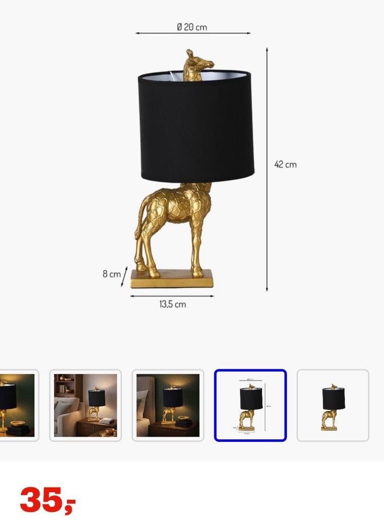 Giraf lamp 2 stuks met ledlamp, Ophalen